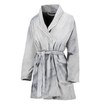 Smoke Grey Marble Print Women's Bathrobe
