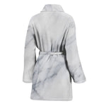 Smoke Grey Marble Print Women's Bathrobe