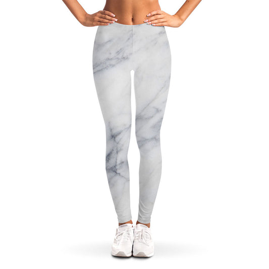 Smoke Grey Marble Print Women's Leggings