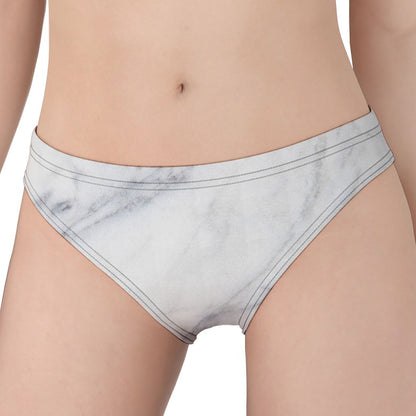 Smoke Grey Marble Print Women's Panties