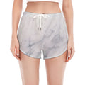 Smoke Grey Marble Print Women's Split Running Shorts