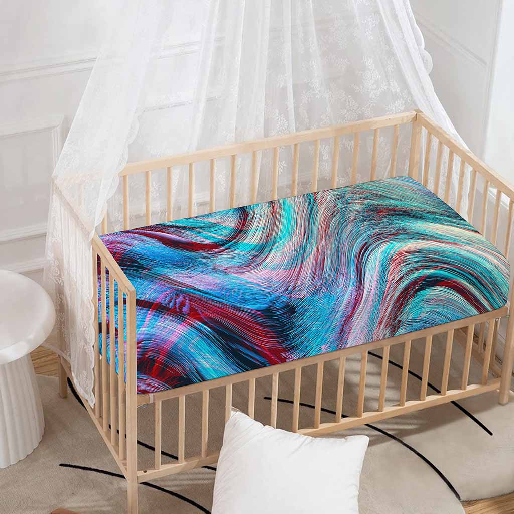 Smoke Psychedelic Trippy Print Baby Crib Sheet