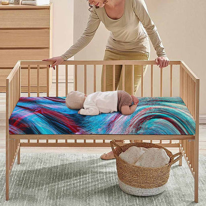 Smoke Psychedelic Trippy Print Baby Crib Sheet