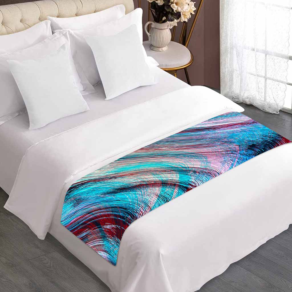 Smoke Psychedelic Trippy Print Bed Runner