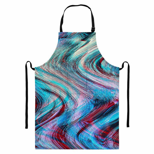 Smoke Psychedelic Trippy Print Bib Apron With Pocket