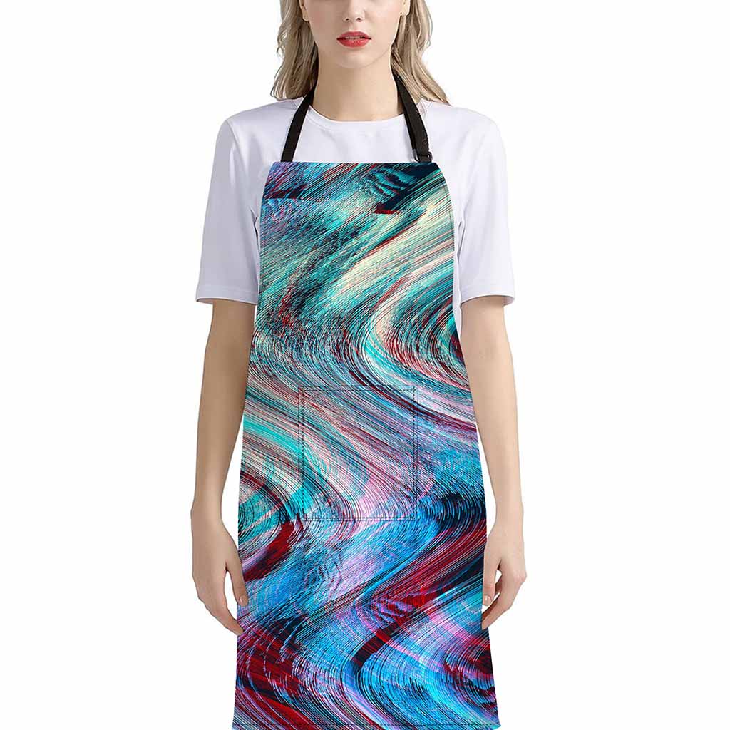 Smoke Psychedelic Trippy Print Bib Apron With Pocket