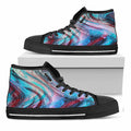 Smoke Psychedelic Trippy Print Black High Top Sneakers
