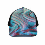 Smoke Psychedelic Trippy Print Black Mesh Trucker Cap