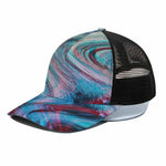 Smoke Psychedelic Trippy Print Black Mesh Trucker Cap