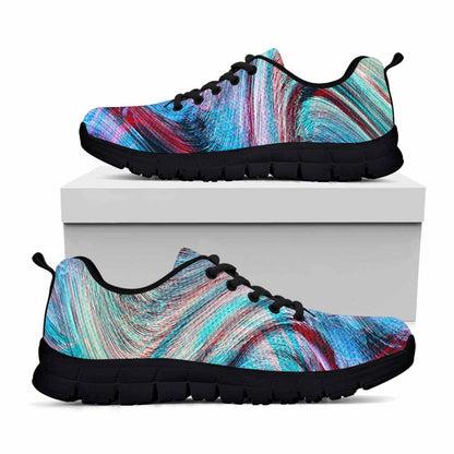 Smoke Psychedelic Trippy Print Black Running Shoes