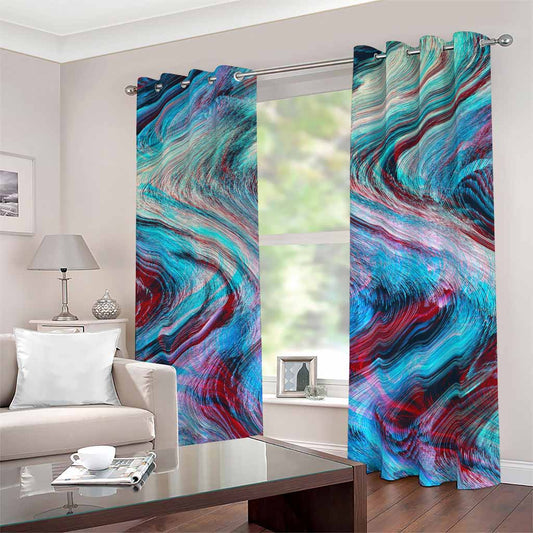 Smoke Psychedelic Trippy Print Blackout Grommet Curtains