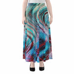 Smoke Psychedelic Trippy Print Chiffon Maxi Skirt