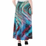 Smoke Psychedelic Trippy Print Chiffon Maxi Skirt