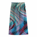 Smoke Psychedelic Trippy Print Cotton Front Slit Maxi Skirt