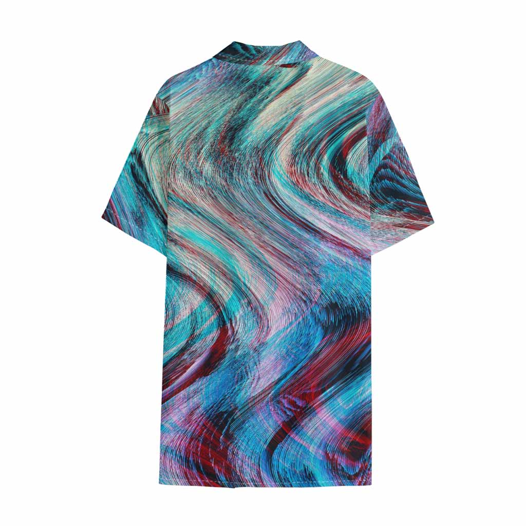 Smoke Psychedelic Trippy Print Cotton Hawaiian Shirt