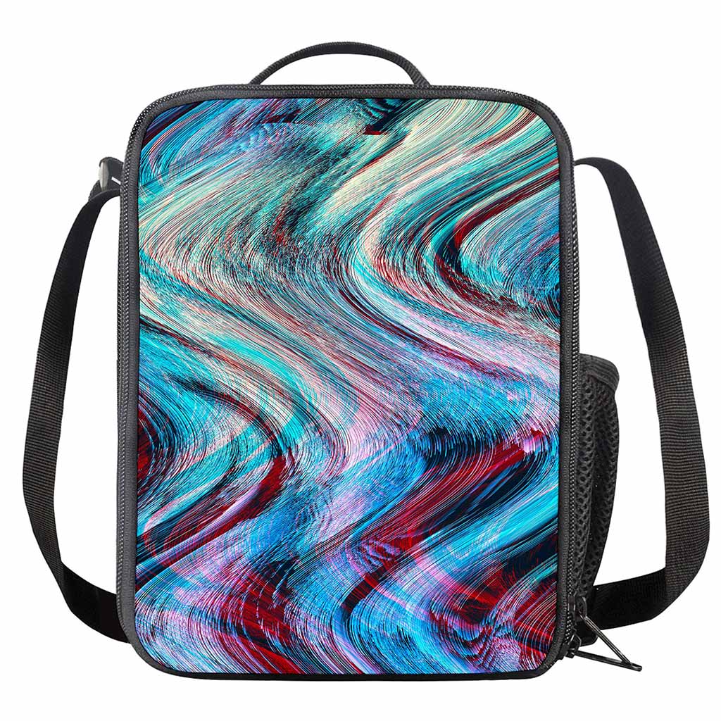 Smoke Psychedelic Trippy Print Crossbody Lunch Bag