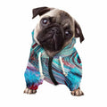 Smoke Psychedelic Trippy Print Dog Zip Up Hoodie