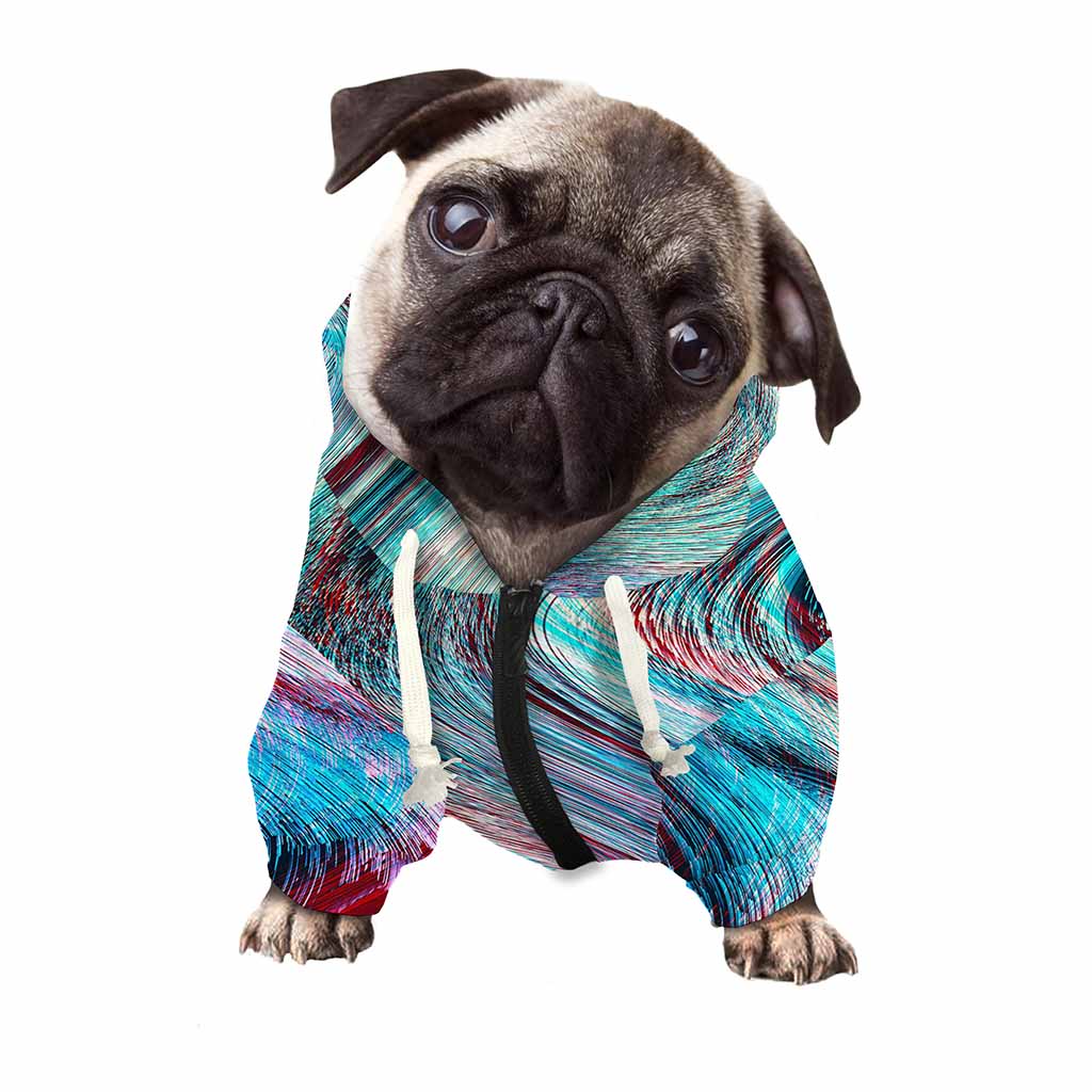 Smoke Psychedelic Trippy Print Dog Zip Up Hoodie