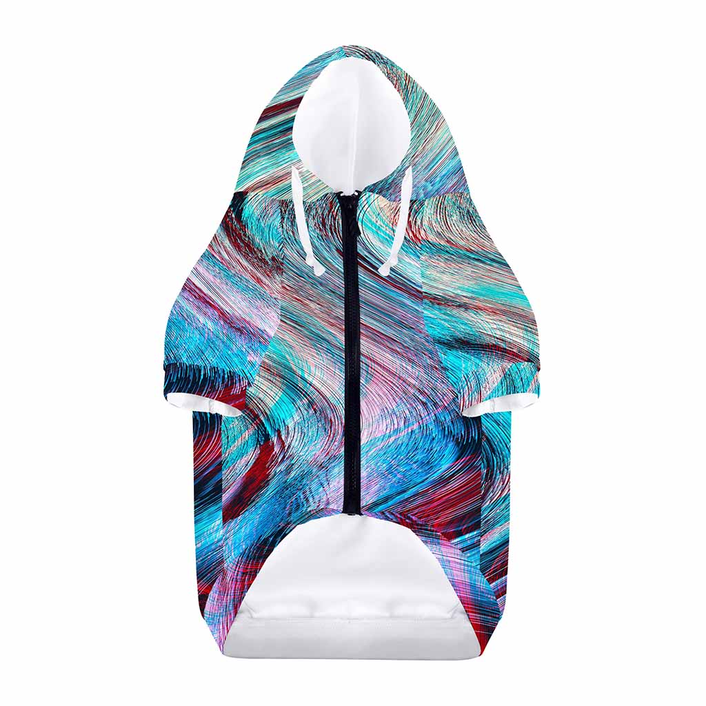 Smoke Psychedelic Trippy Print Dog Zip Up Hoodie