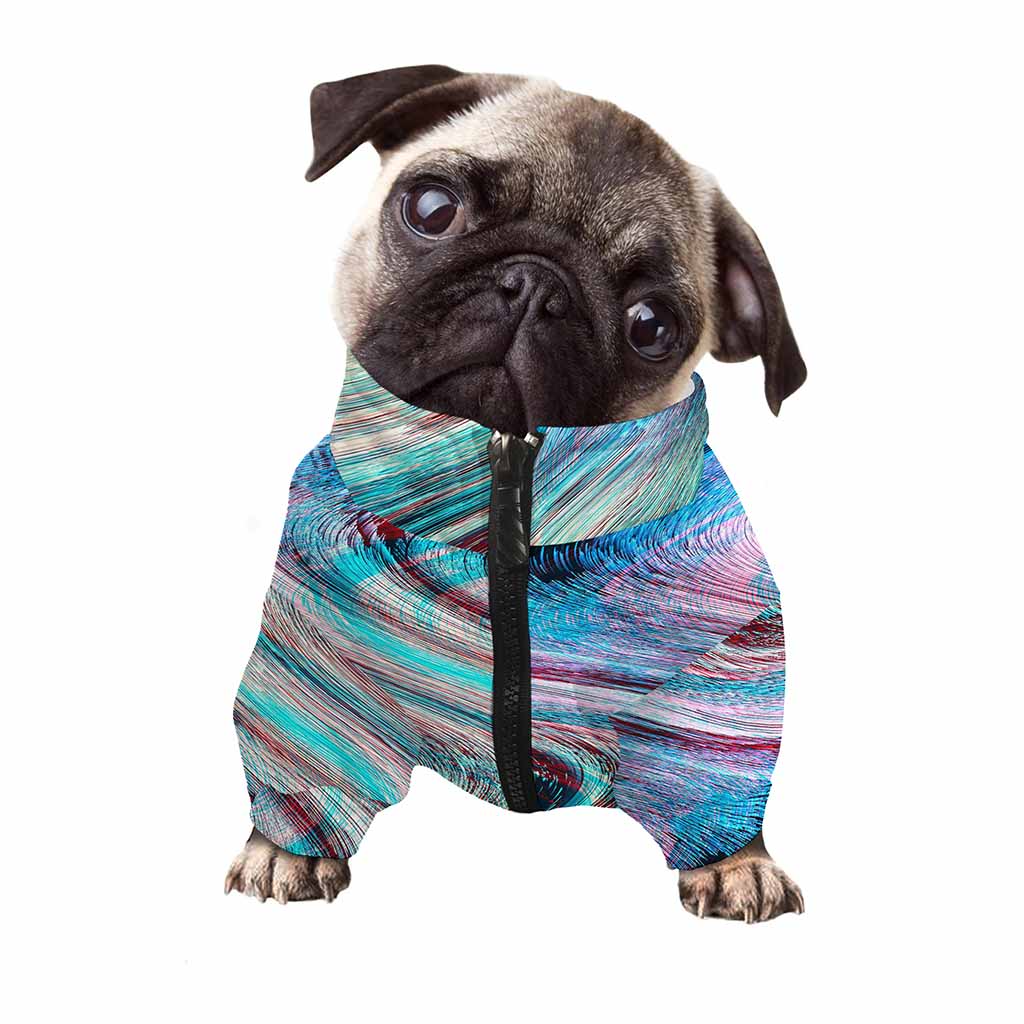 Smoke Psychedelic Trippy Print Dog Zip Up Jacket