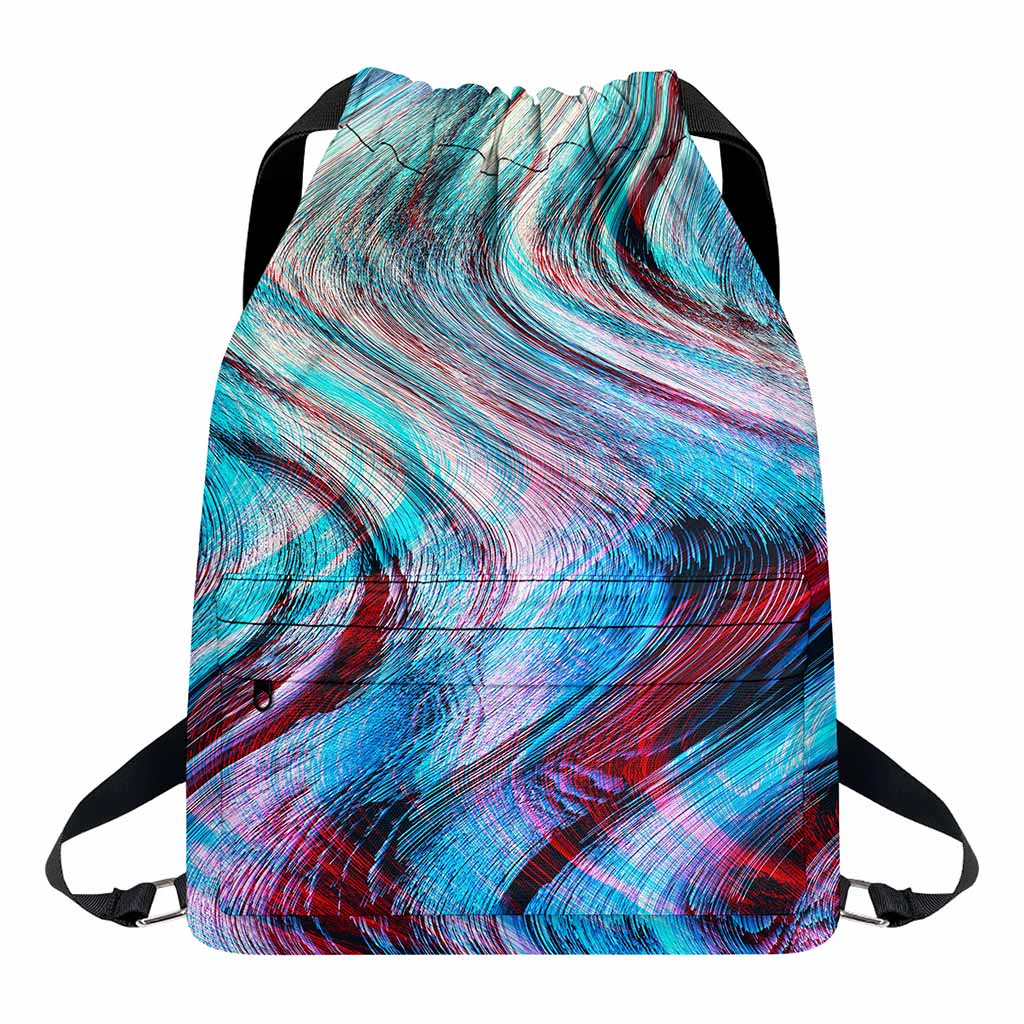 Smoke Psychedelic Trippy Print Drawstring Backpack