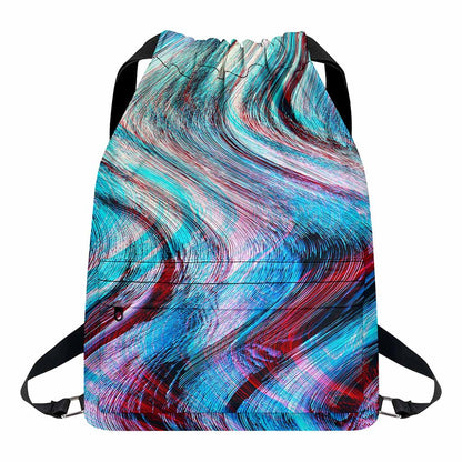 Smoke Psychedelic Trippy Print Drawstring Backpack