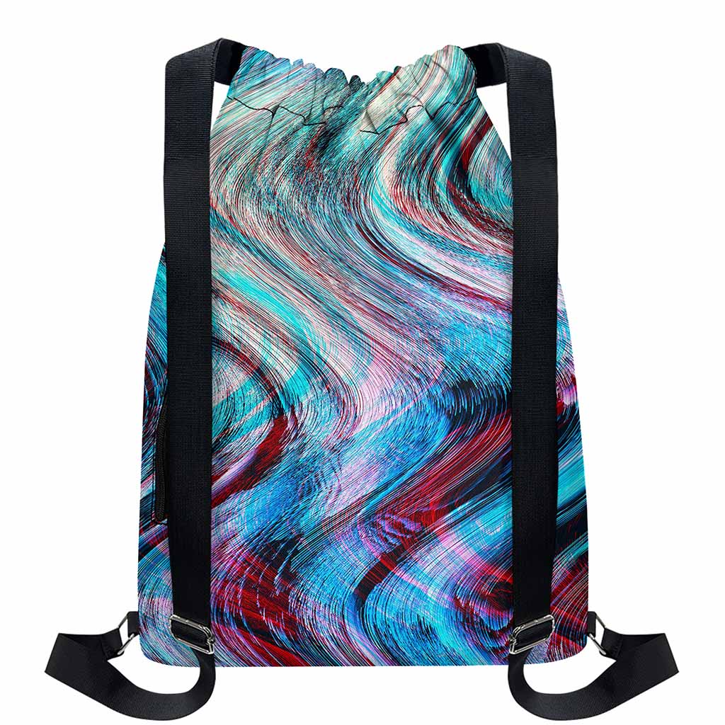 Smoke Psychedelic Trippy Print Drawstring Backpack