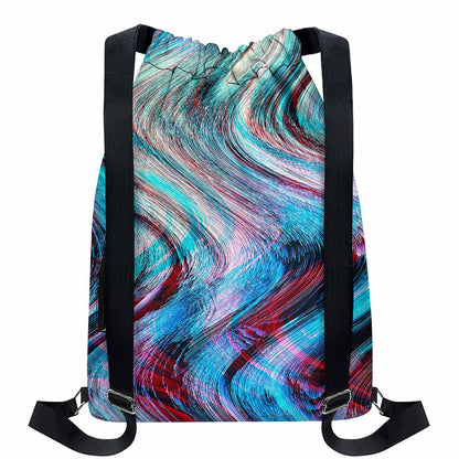 Smoke Psychedelic Trippy Print Drawstring Backpack