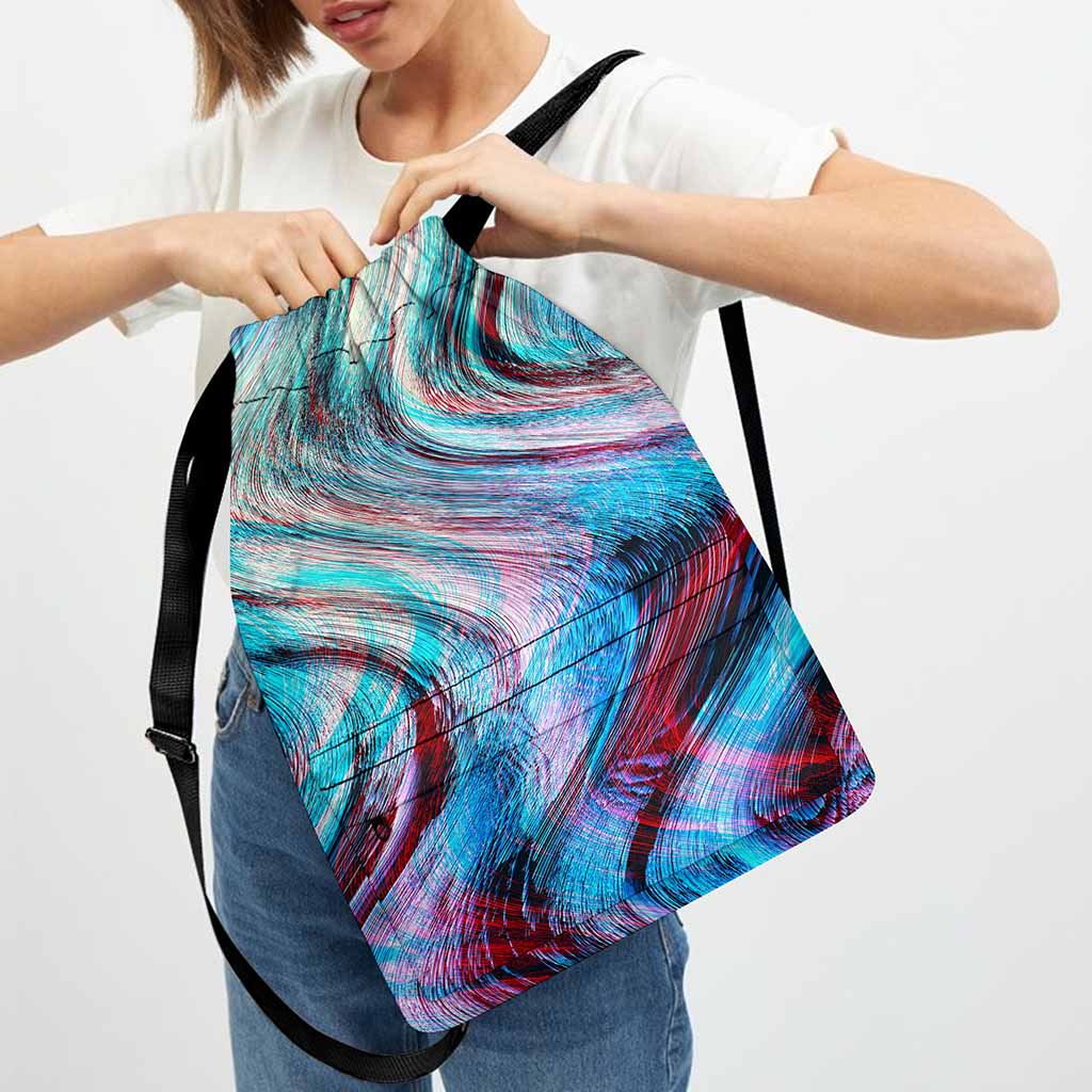 Smoke Psychedelic Trippy Print Drawstring Backpack