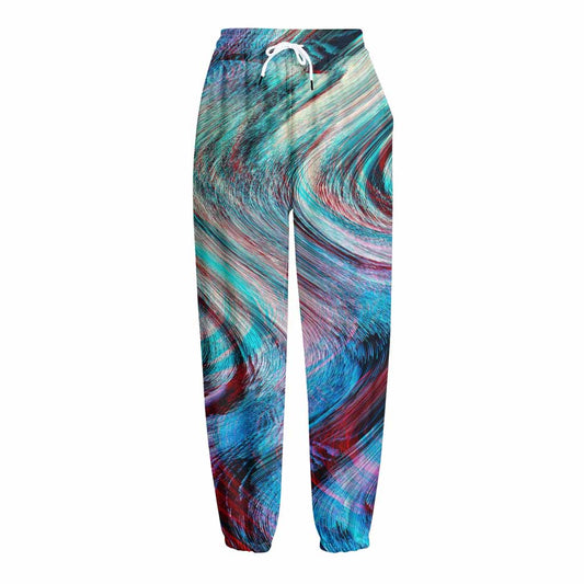 Smoke Psychedelic Trippy Print Fleece Lined Knit Pants