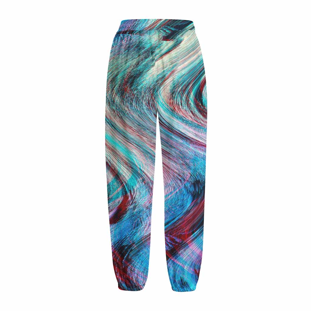 Smoke Psychedelic Trippy Print Fleece Lined Knit Pants
