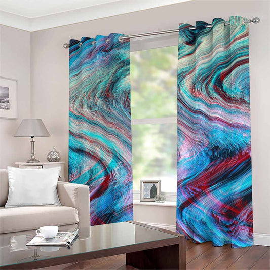 Smoke Psychedelic Trippy Print Grommet Curtains