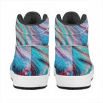 Smoke Psychedelic Trippy Print High Top Leather Sneakers