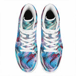 Smoke Psychedelic Trippy Print High Top Leather Sneakers