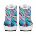 Smoke Psychedelic Trippy Print High Top Leather Sneakers