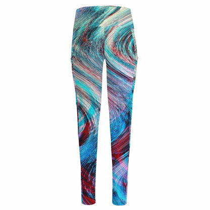 Smoke Psychedelic Trippy Print High-Waisted Pocket Leggings