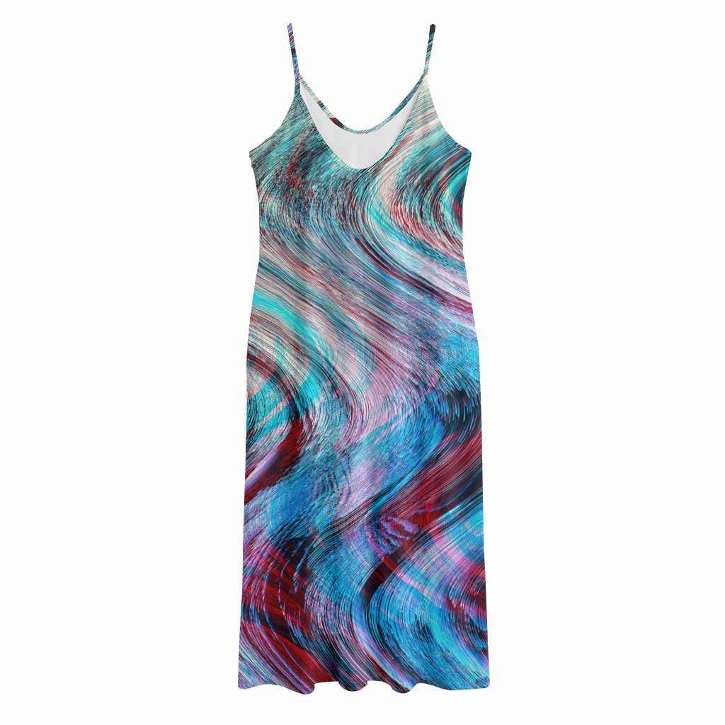 Smoke Psychedelic Trippy Print Jersey Midi Cami Dress
