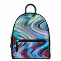 Smoke Psychedelic Trippy Print Leather Backpack