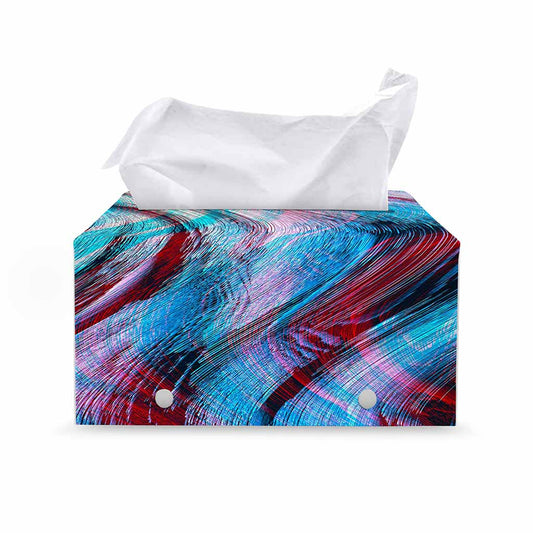 Smoke Psychedelic Trippy Print Leather Tissue Box Cover
