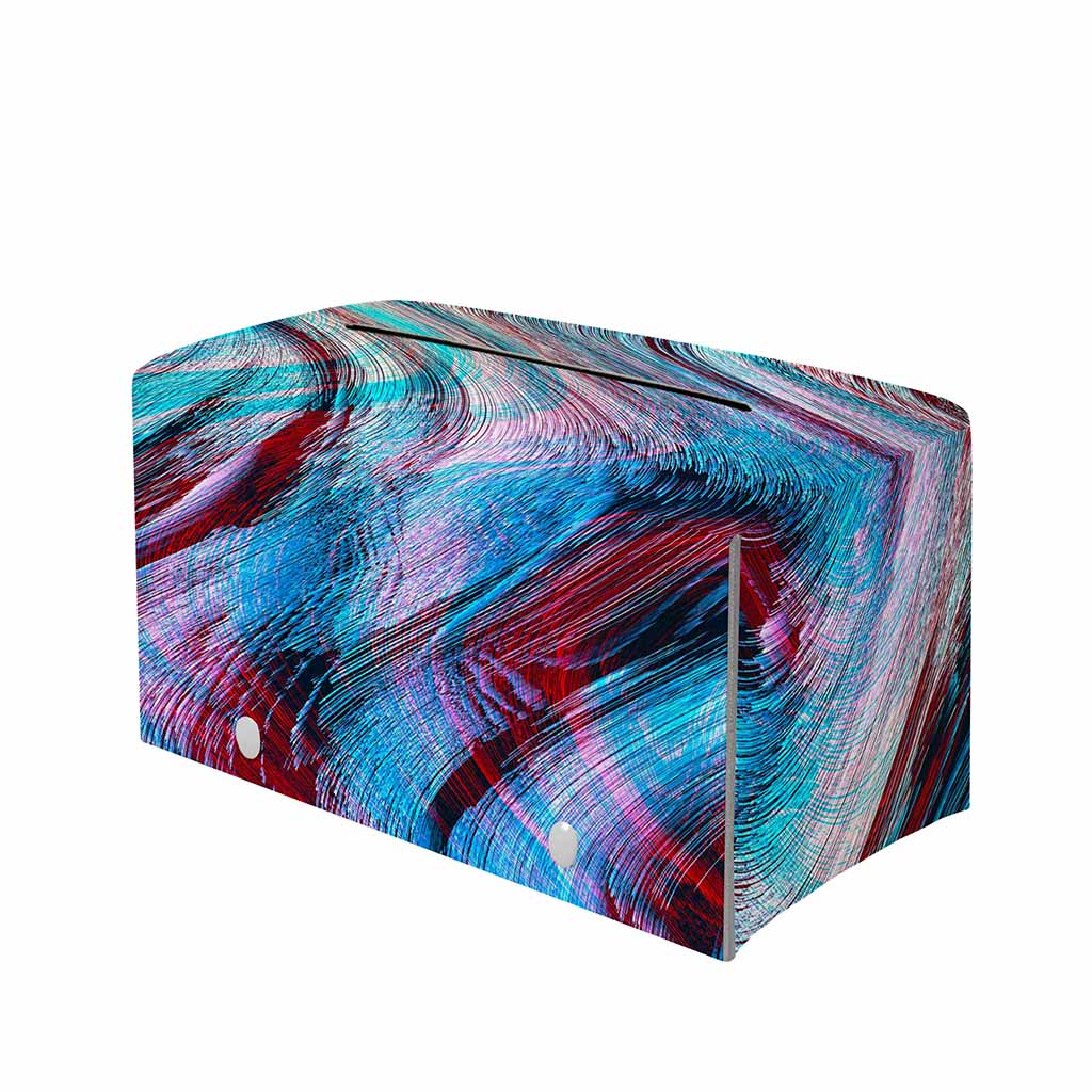 Smoke Psychedelic Trippy Print Leather Tissue Box Cover