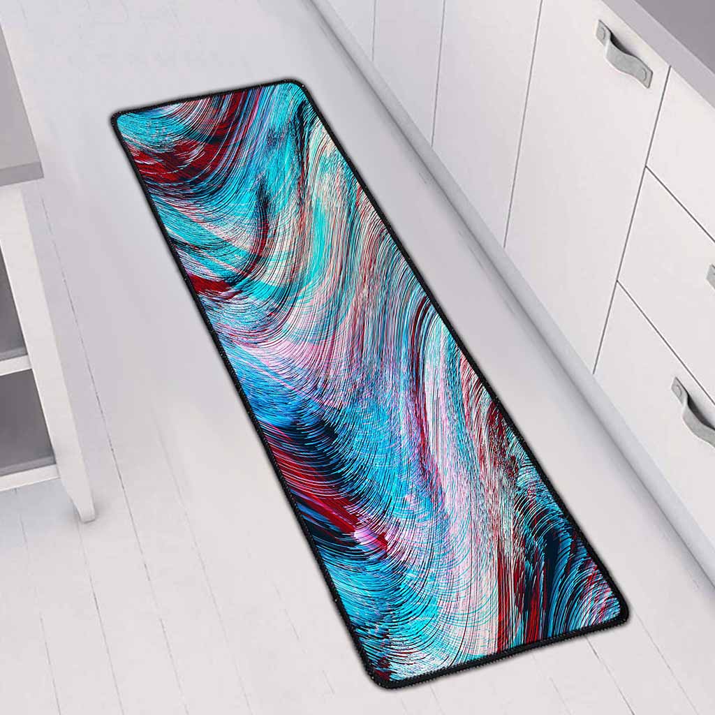 Smoke Psychedelic Trippy Print Long Kitchen Mat