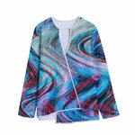 Smoke Psychedelic Trippy Print Long Sleeve Short Coat