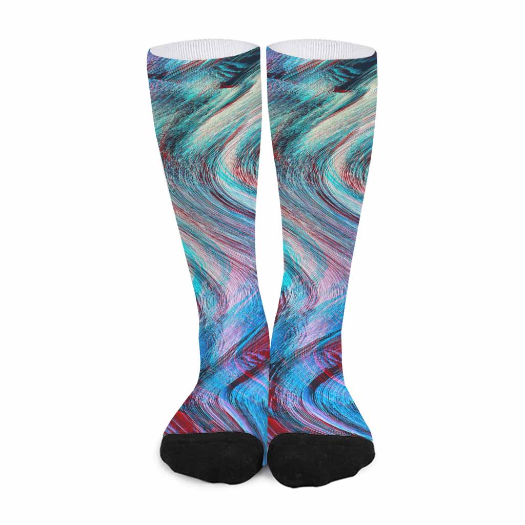 Smoke Psychedelic Trippy Print Long Socks