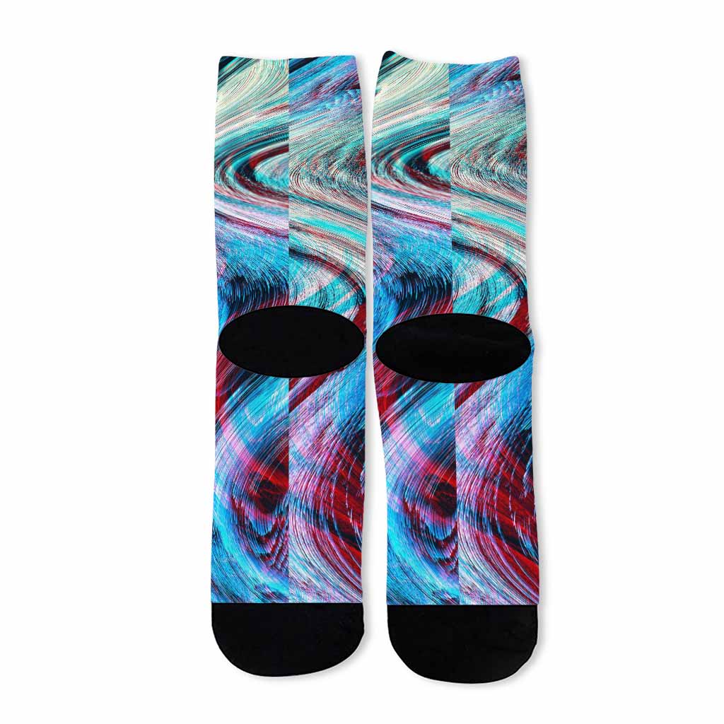 Smoke Psychedelic Trippy Print Long Socks