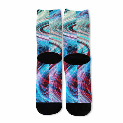 Smoke Psychedelic Trippy Print Long Socks
