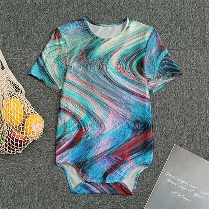 Smoke Psychedelic Trippy Print Men's Bodysuit