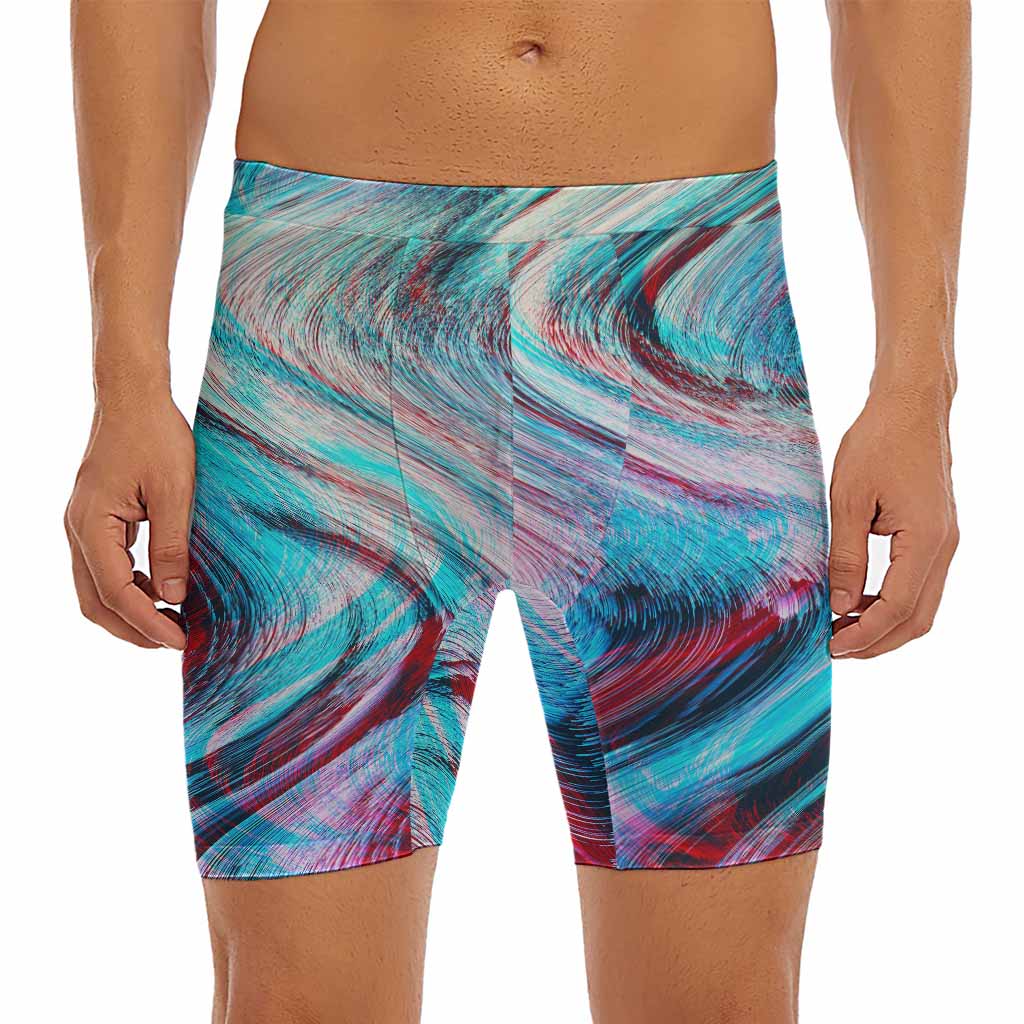 Smoke Psychedelic Trippy Print Men's Long Boxer Briefs