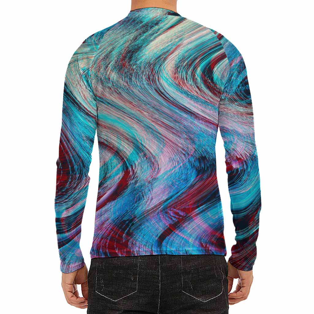 Smoke Psychedelic Trippy Print Men's Long Sleeve Rash Guard