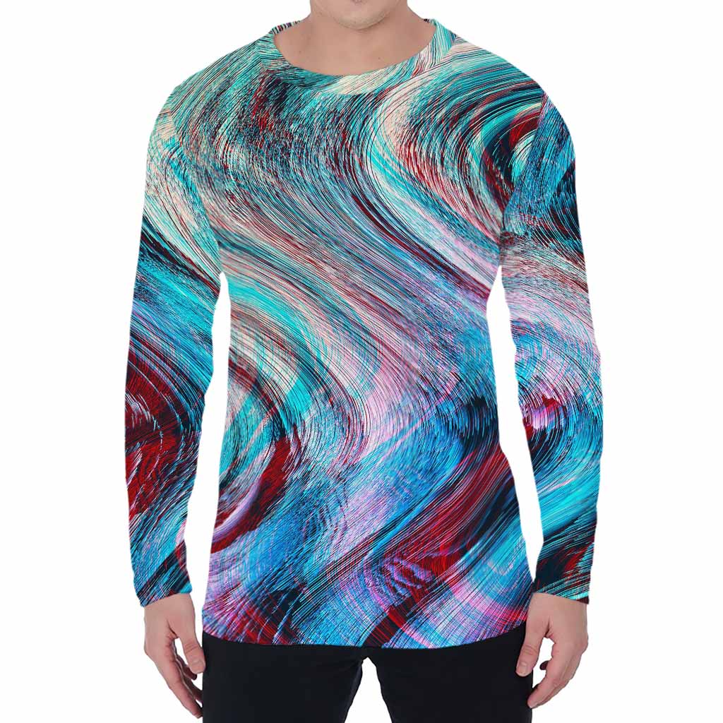 Smoke Psychedelic Trippy Print Men's Long Sleeve T-Shirt