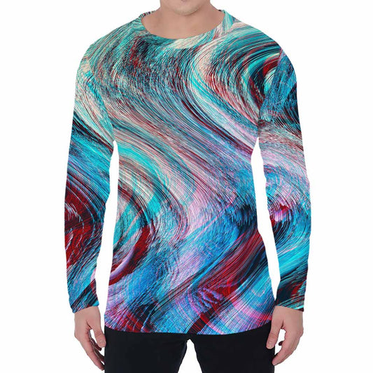 Smoke Psychedelic Trippy Print Men's Long Sleeve T-Shirt